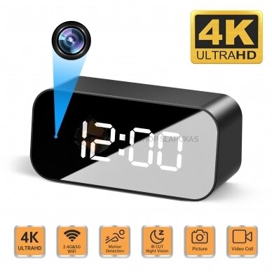 4K WIFI  camera clock